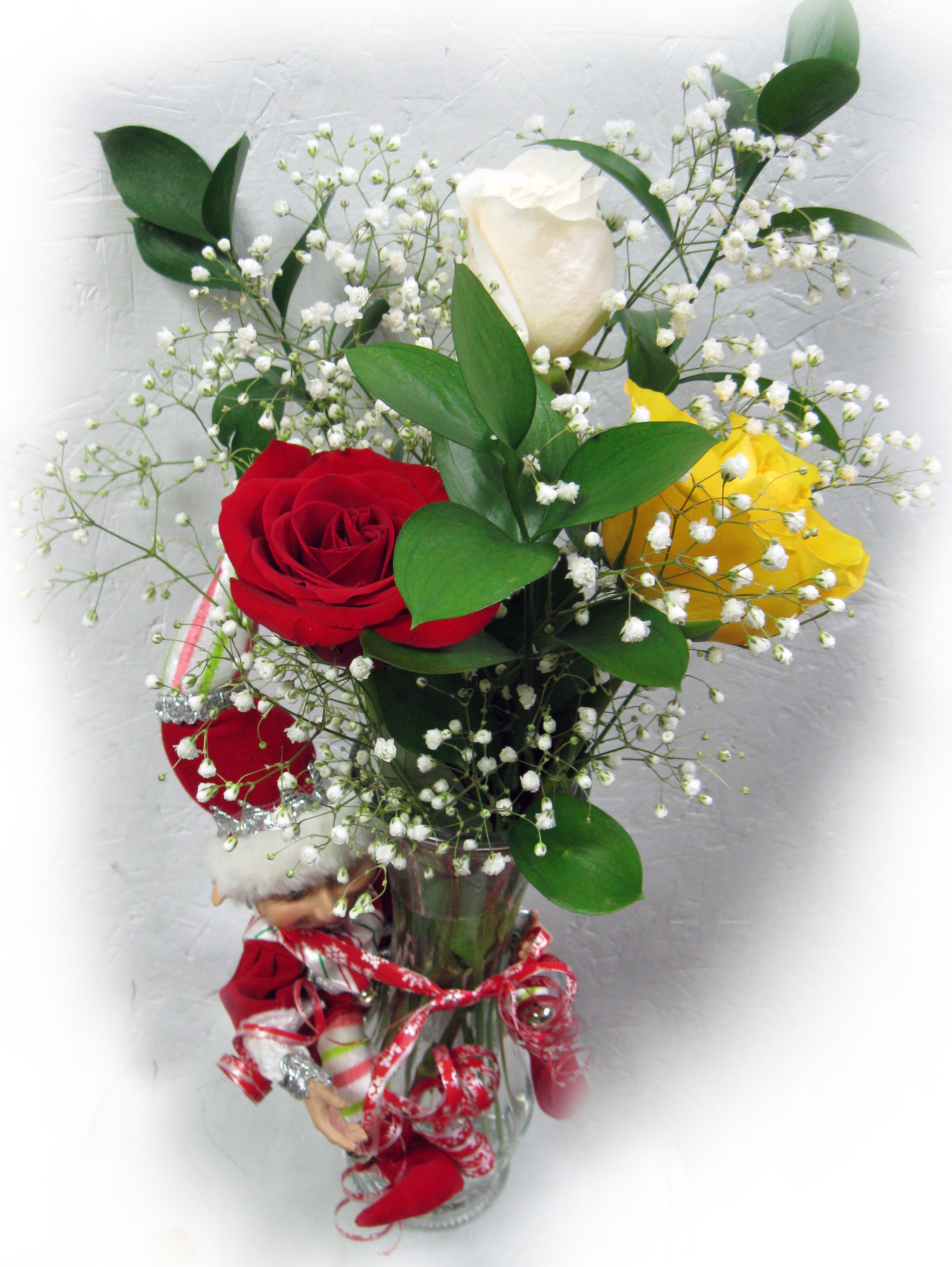  Vase  de fleurs  avec lutin Maison Montcalm Fleuriste